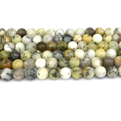 COP70 White Opal Gemstone Beads Smooth Round 8mm 15" Strand