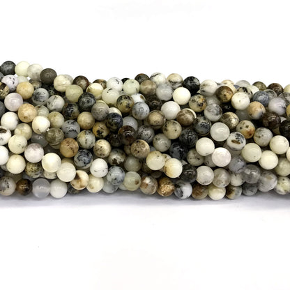 COP76 Black Opal Gemstone Beads Smooth Round 4mm 15" Strand