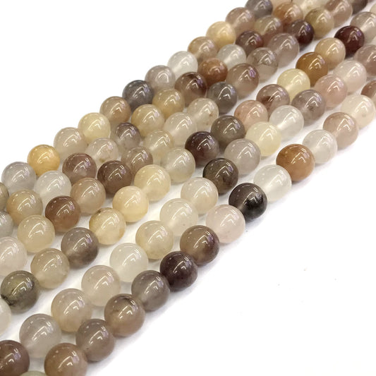 CQU100 Purple Berry Quartz Beads Smooth Round 6mm 15" Strand