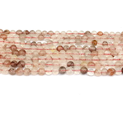 CQU123 Pink Quartz Beads Smooth Round 4mm 15" Strand