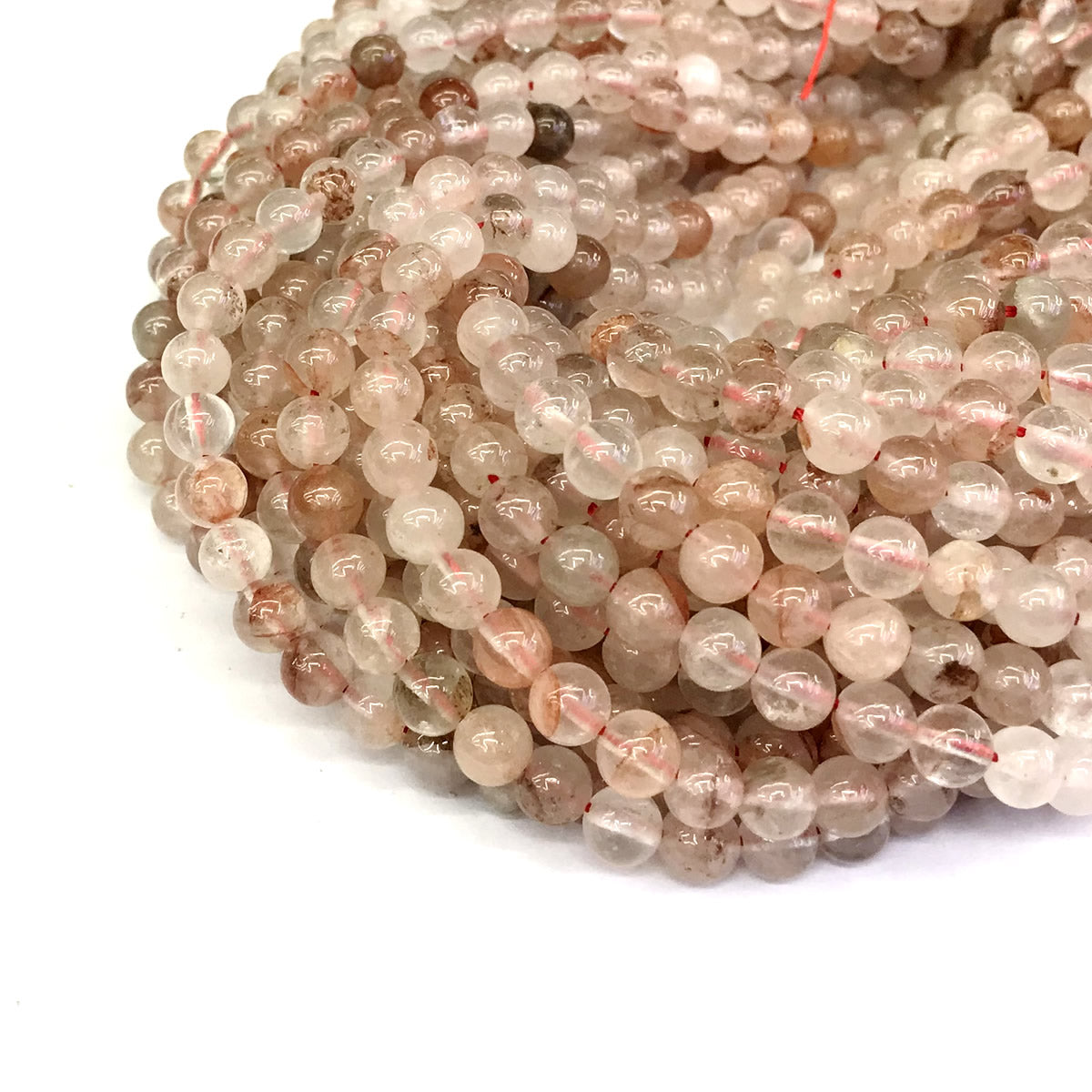 CQU123 Pink Quartz Beads Smooth Round 4mm 15" Strand