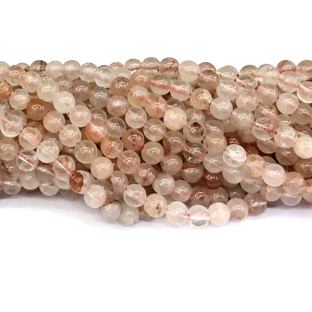 CQU124 Pink Quartz Beads Smooth Round 6mm 15" Strand