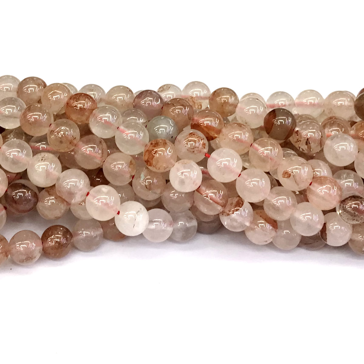 CQU125 Pink Quartz Beads Smooth Round 8mm 15" Strand