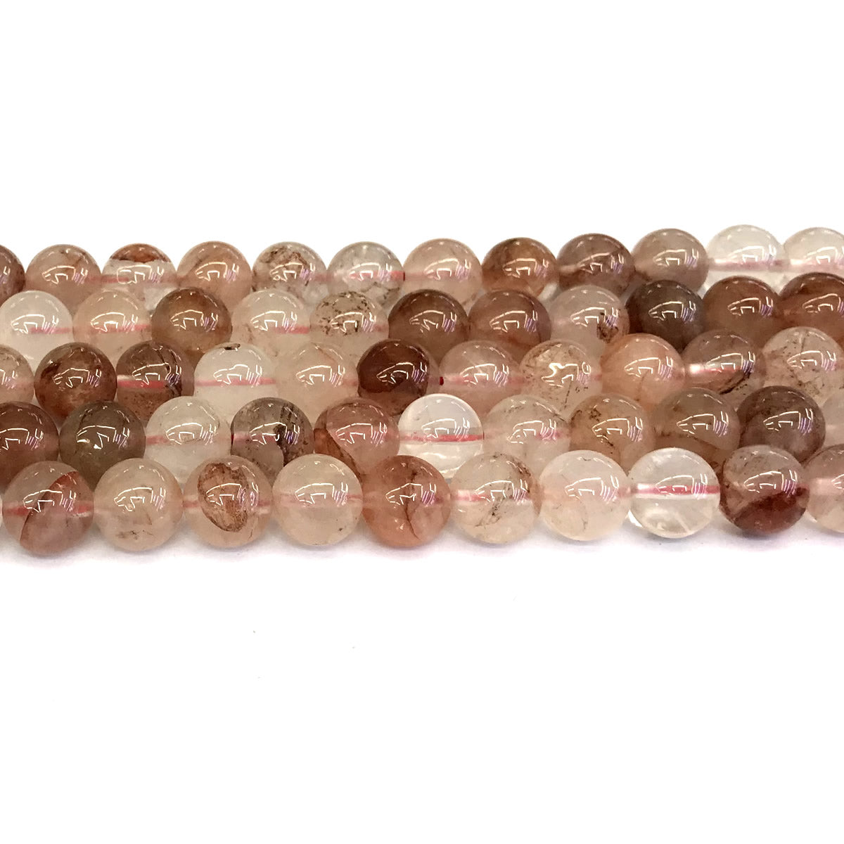 CQU126 Pink Quartz Beads Smooth Round 10mm 15" Strand