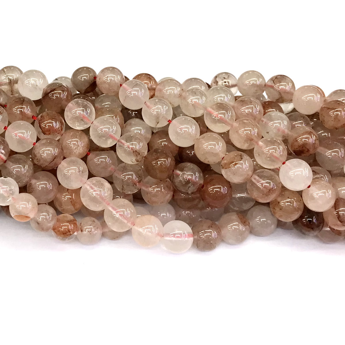 CQU126 Pink Quartz Beads Smooth Round 10mm 15" Strand