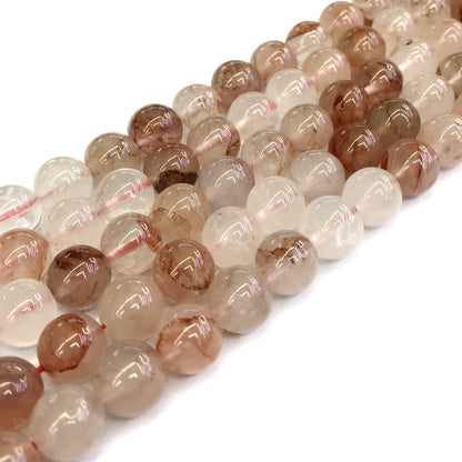 CQU127 Pink Quartz Beads Smooth Round 12mm 15" Strand