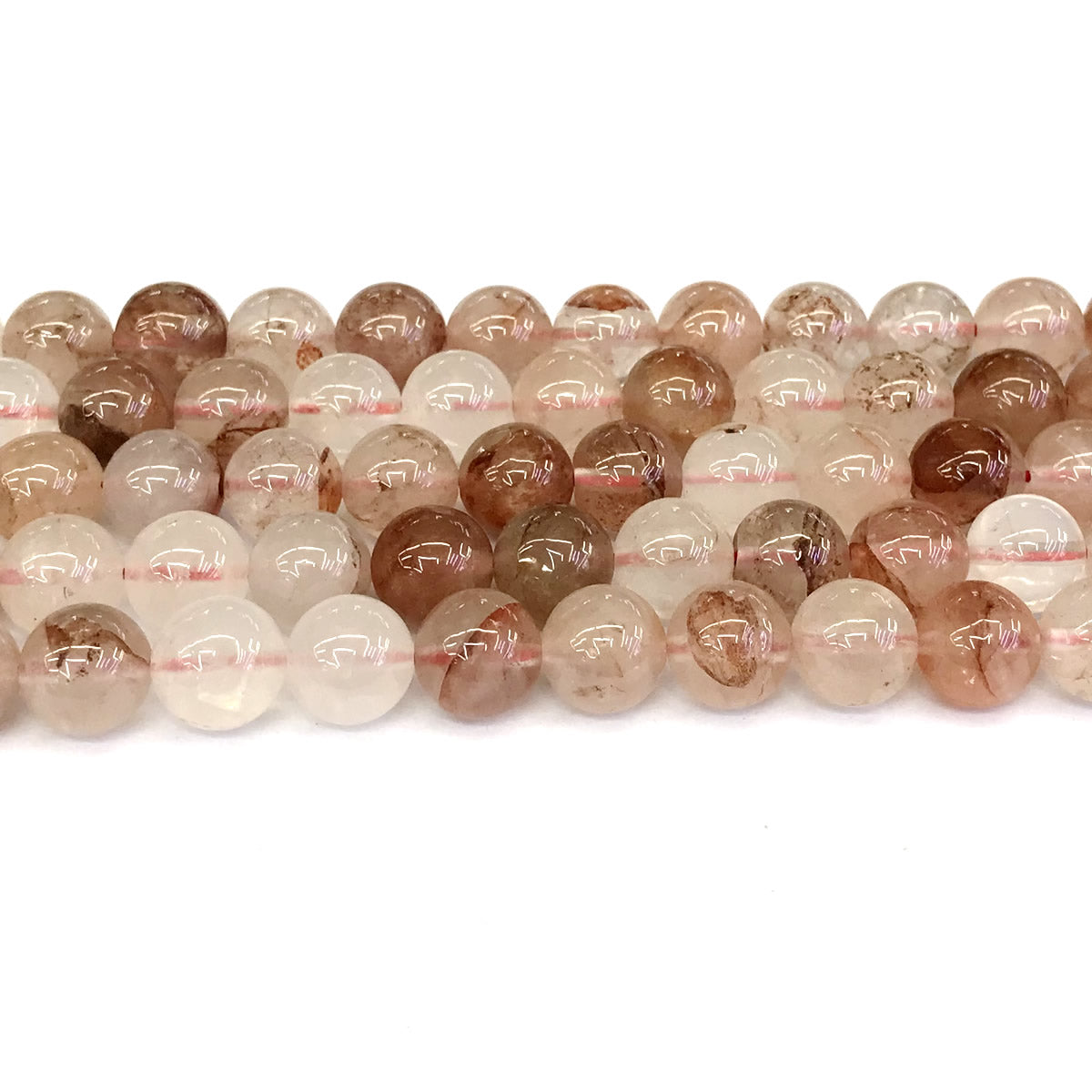 CQU127 Pink Quartz Beads Smooth Round 12mm 15" Strand