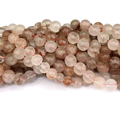 CQU127 Pink Quartz Beads Smooth Round 12mm 15" Strand