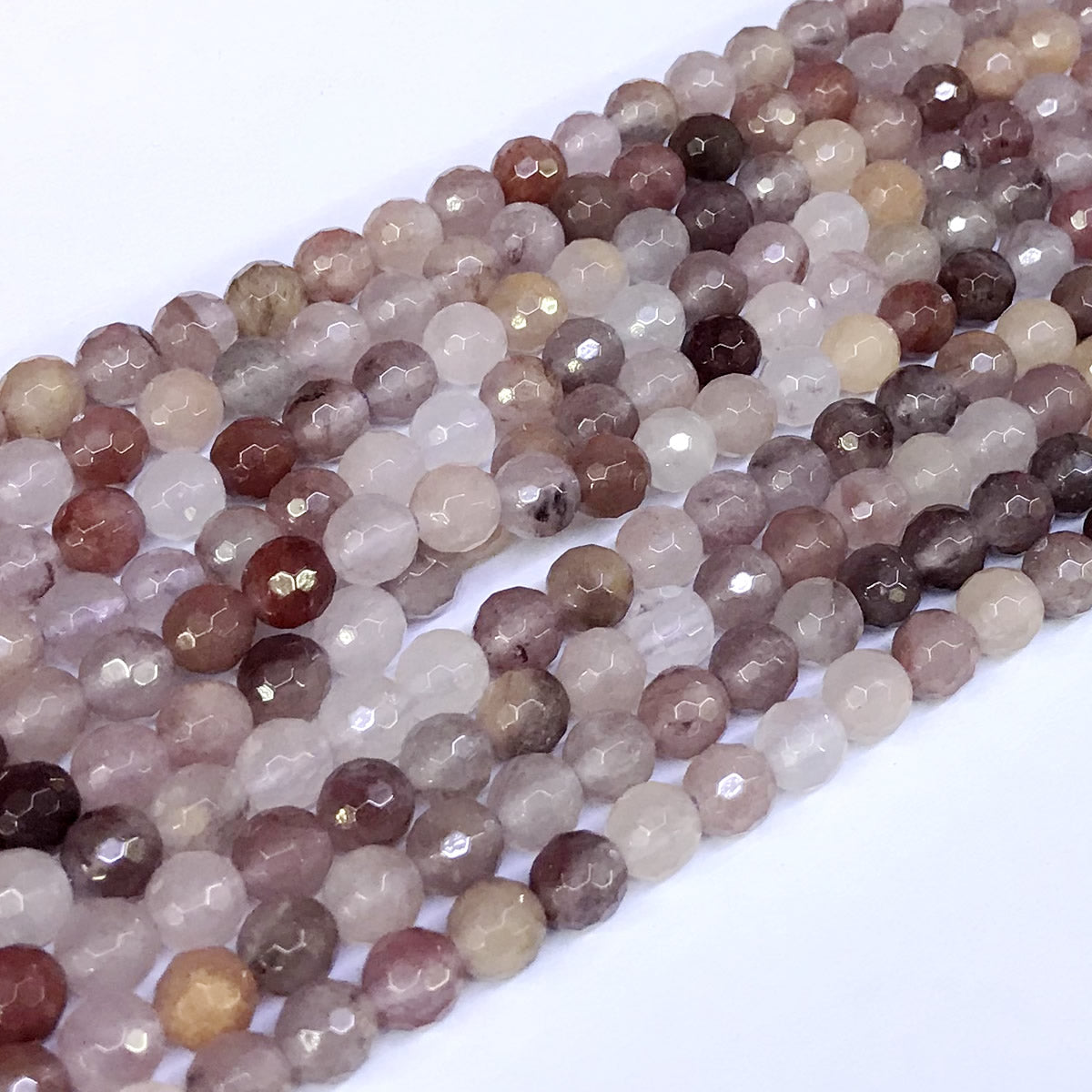 CQU18 Purple Berry Quartz Beads Faceted Round 6mm 15" Strand