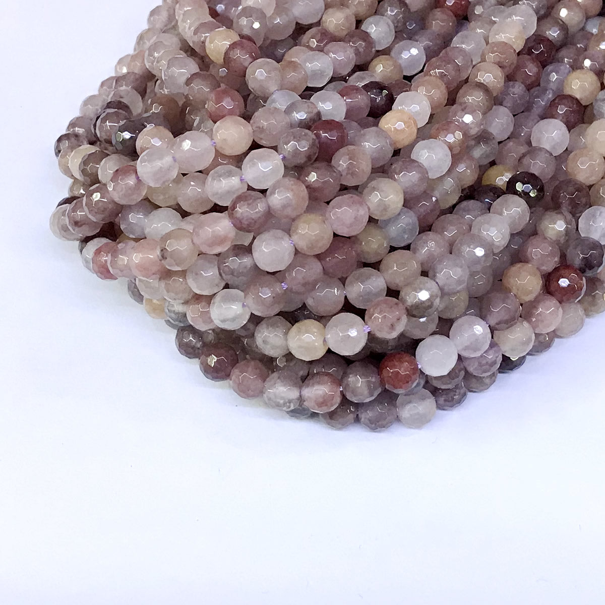 CQU18 Purple Berry Quartz Beads Faceted Round 6mm 15" Strand