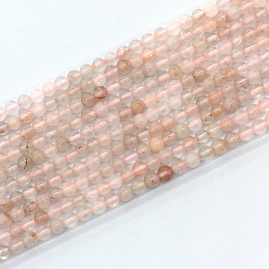 CUQ48 Pink Quartz Beads Smooth Round 4mm 15.5" Strand