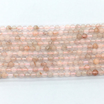 CUQ48 Pink Quartz Beads Smooth Round 4mm 15.5" Strand