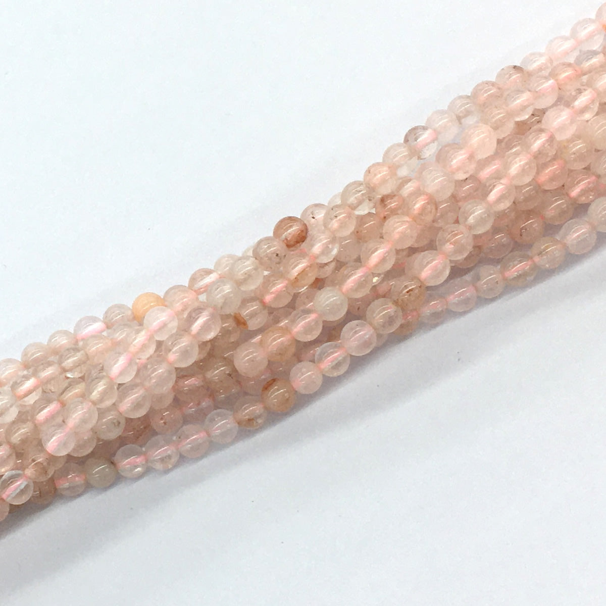 CUQ48 Pink Quartz Beads Smooth Round 4mm 15.5" Strand