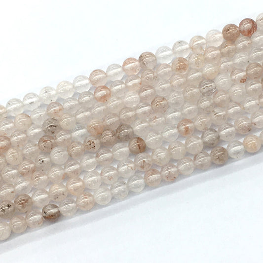 CUQ49 Pink Quartz Beads Smooth Round 6mm 15.5" Strand