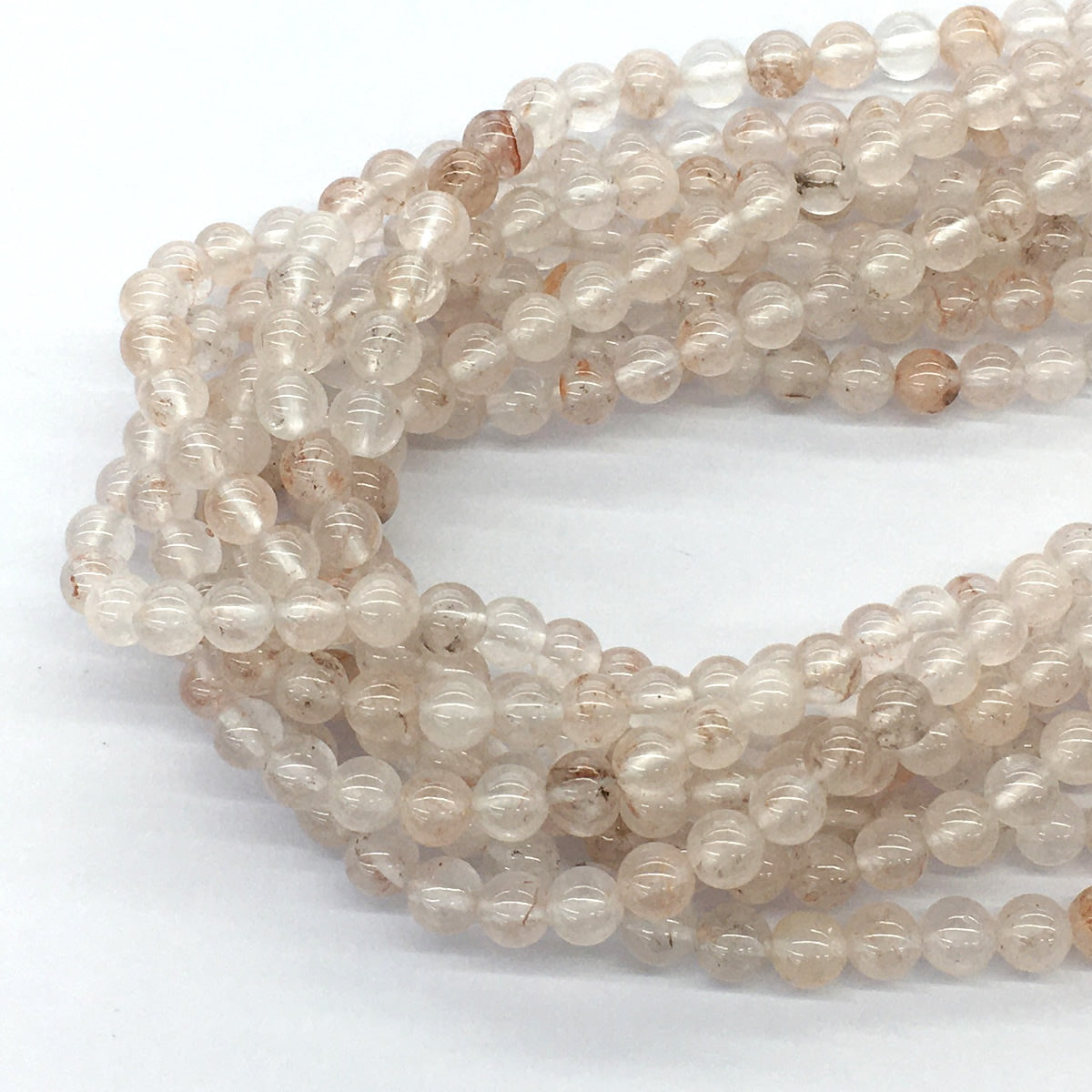 CUQ49 Pink Quartz Beads Smooth Round 6mm 15.5" Strand