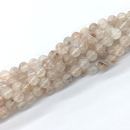 CUQ50 Pink Quartz Beads Smooth Round 8mm 15.5" Strand