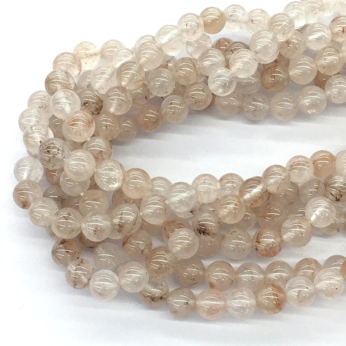 CUQ50 Pink Quartz Beads Smooth Round 8mm 15.5" Strand