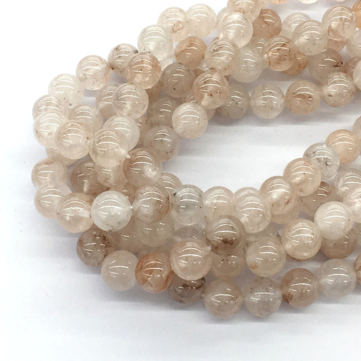 CUQ51 Pink Quartz Beads Smooth Round 10mm 15.5" Strand