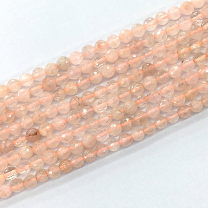 CUQ57 Pink Quartz Beads Faceted Round 6mm 15.5" Strand