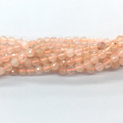 CUQ57 Pink Quartz Beads Faceted Round 6mm 15.5" Strand