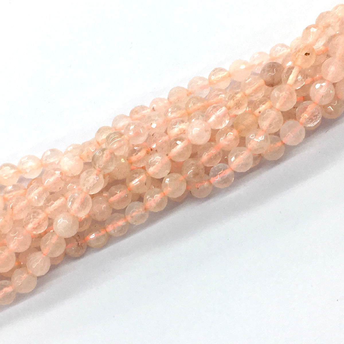 CUQ57 Pink Quartz Beads Faceted Round 6mm 15.5" Strand