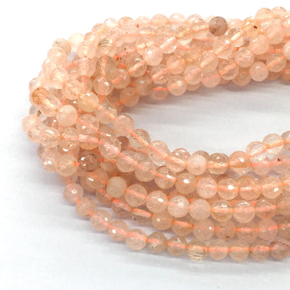 CUQ57 Pink Quartz Beads Faceted Round 6mm 15.5" Strand