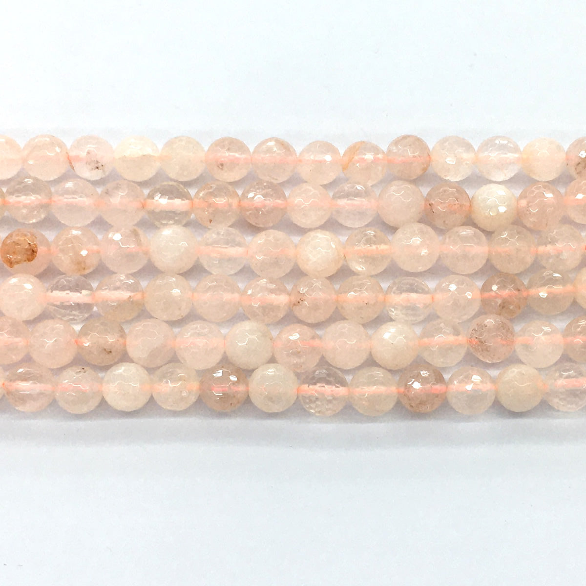 CUQ58 Pink Quartz Beads Faceted Round 8mm 15.5" Strand