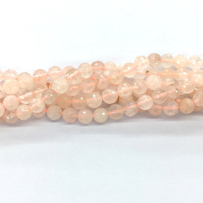 CUQ58 Pink Quartz Beads Faceted Round 8mm 15.5" Strand