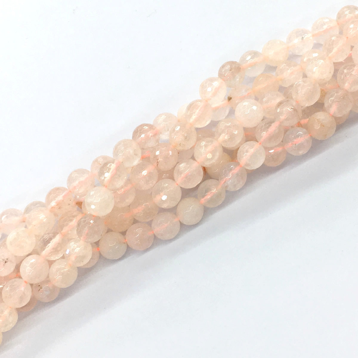 CUQ58 Pink Quartz Beads Faceted Round 8mm 15.5" Strand