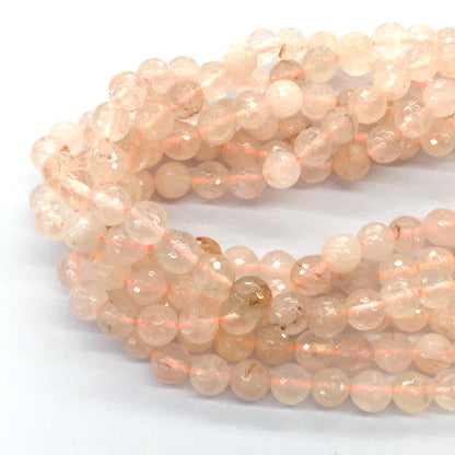 CUQ58 Pink Quartz Beads Faceted Round 8mm 15.5" Strand