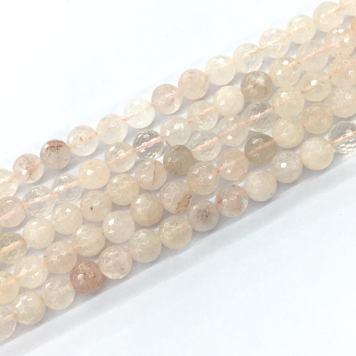 CUQ59 Pink Quartz Beads Faceted Round 10mm 15.5" Strand