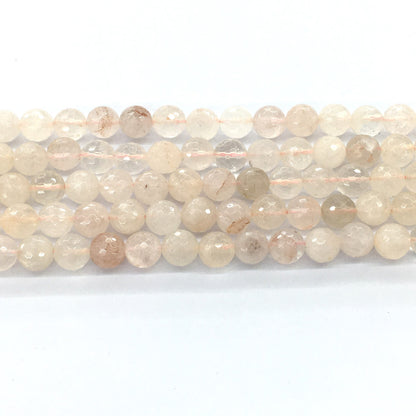 CUQ59 Pink Quartz Beads Faceted Round 10mm 15.5" Strand