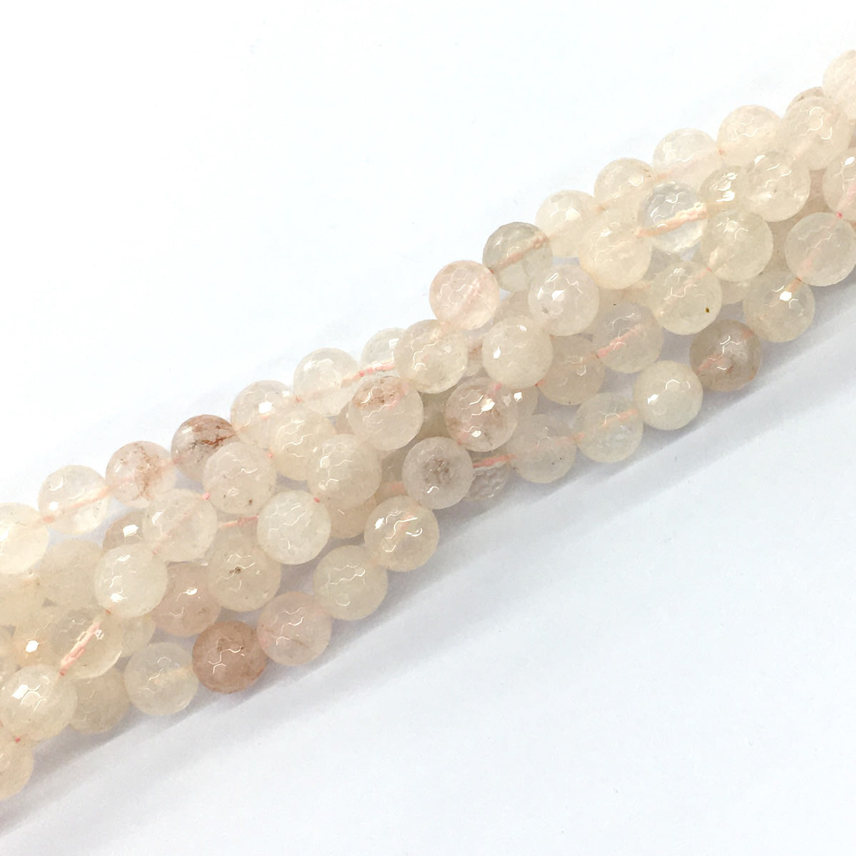 CUQ59 Pink Quartz Beads Faceted Round 10mm 15.5" Strand