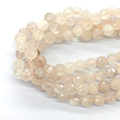 CUQ60 Pink Quartz Beads Faceted Round 12mm 15.5" Strand