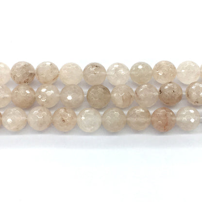 CUQ61 Pink Quartz Beads Faceted Round 14mm 15.5" Strand