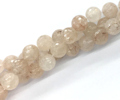 CUQ61 Pink Quartz Beads Faceted Round 14mm 15.5" Strand