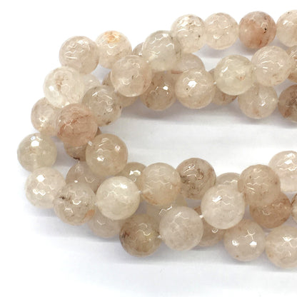 CUQ61 Pink Quartz Beads Faceted Round 14mm 15.5" Strand