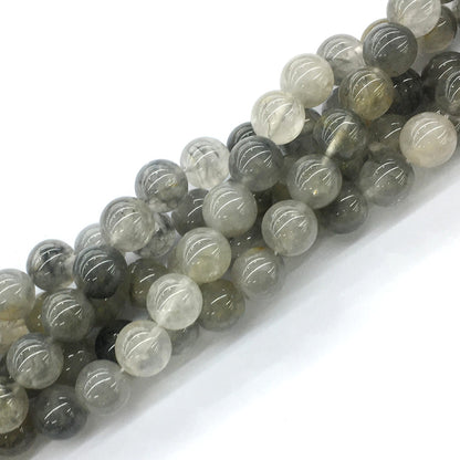 CQU69 Cloudy Quartz Beads Smooth Round 12mm 15.5" Strand