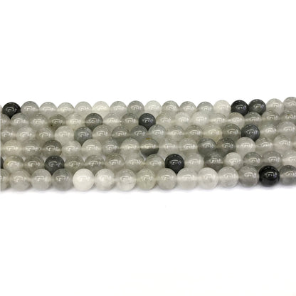 CQU91 Cloudy Quartz Beads Smooth Round 4mm 15" Strand