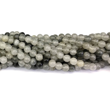 CQU91 Cloudy Quartz Beads Smooth Round 4mm 15" Strand