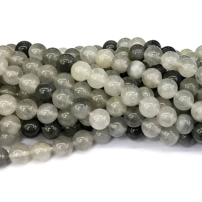 CQU95 Cloudy Quartz Beads Smooth Round 12mm 15" Strand