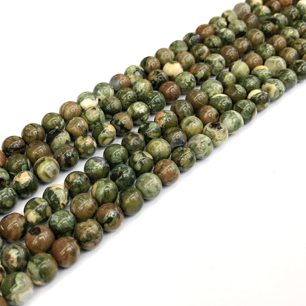 CRH01 Rhyolite Gemstone Beads Smooth Round 4mm 15" Strand