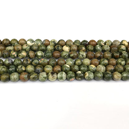 CRH01 Rhyolite Gemstone Beads Smooth Round 4mm 15" Strand