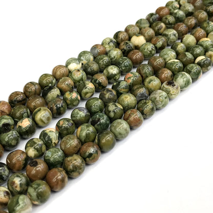 CRH02 Rhyolite Gemstone Beads Smooth Round 6mm 15" Strand