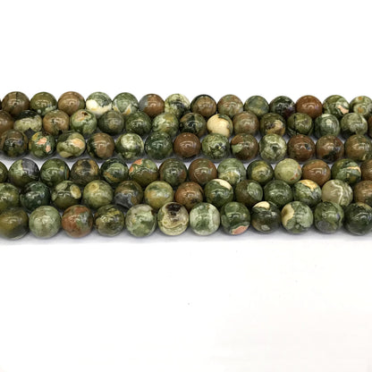 CRH02 Rhyolite Gemstone Beads Smooth Round 6mm 15" Strand