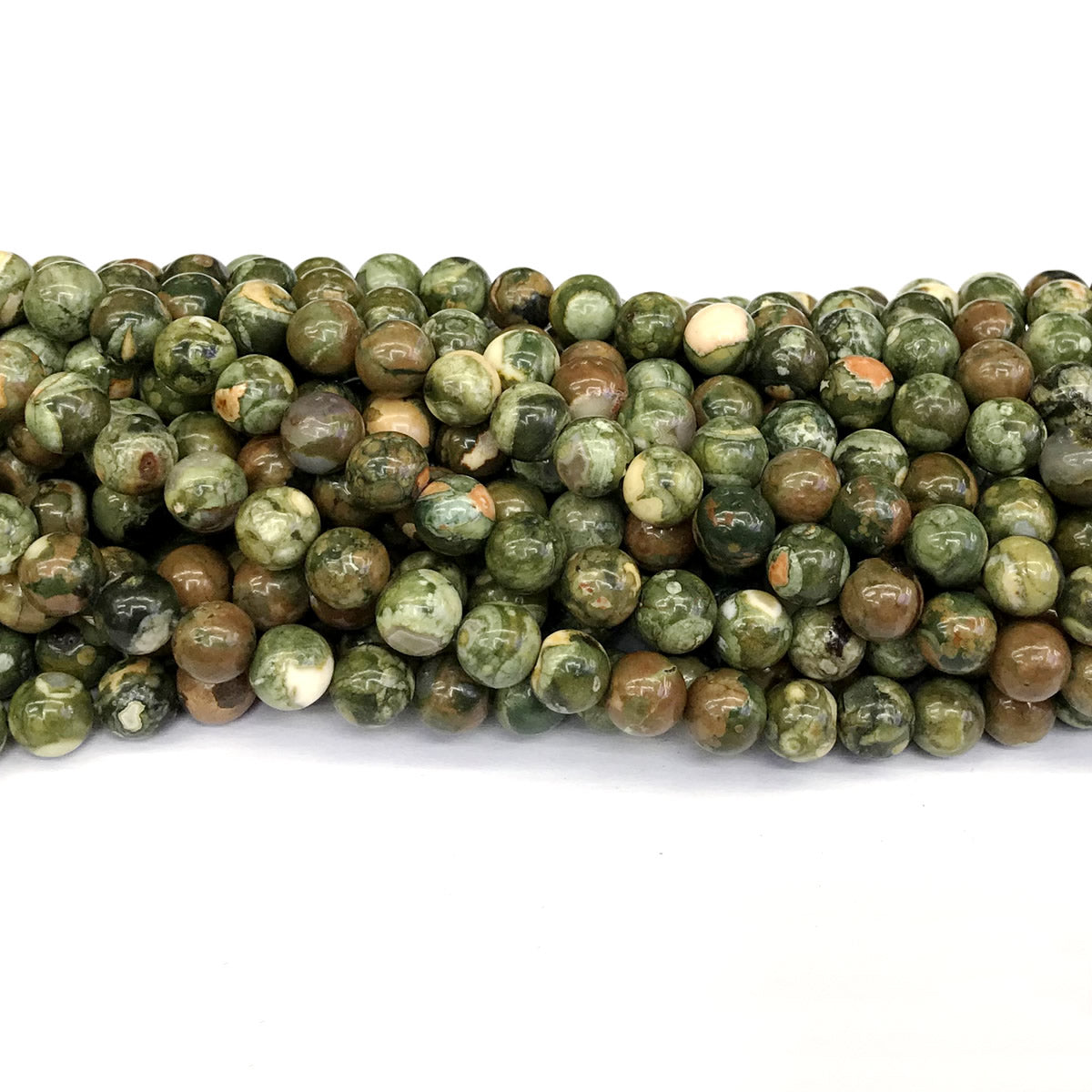 CRH02 Rhyolite Gemstone Beads Smooth Round 6mm 15" Strand