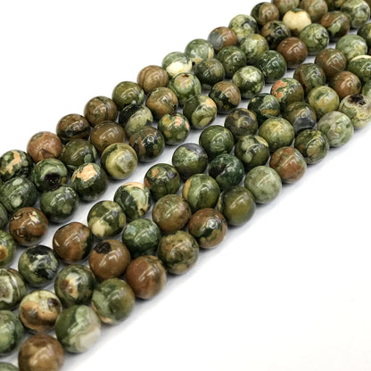 CRH03 Rhyolite Gemstone Beads Smooth Round 8mm 15" Strand