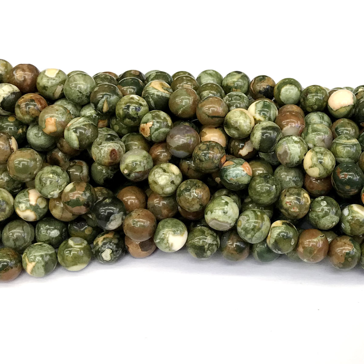 CRH03 Rhyolite Gemstone Beads Smooth Round 8mm 15" Strand