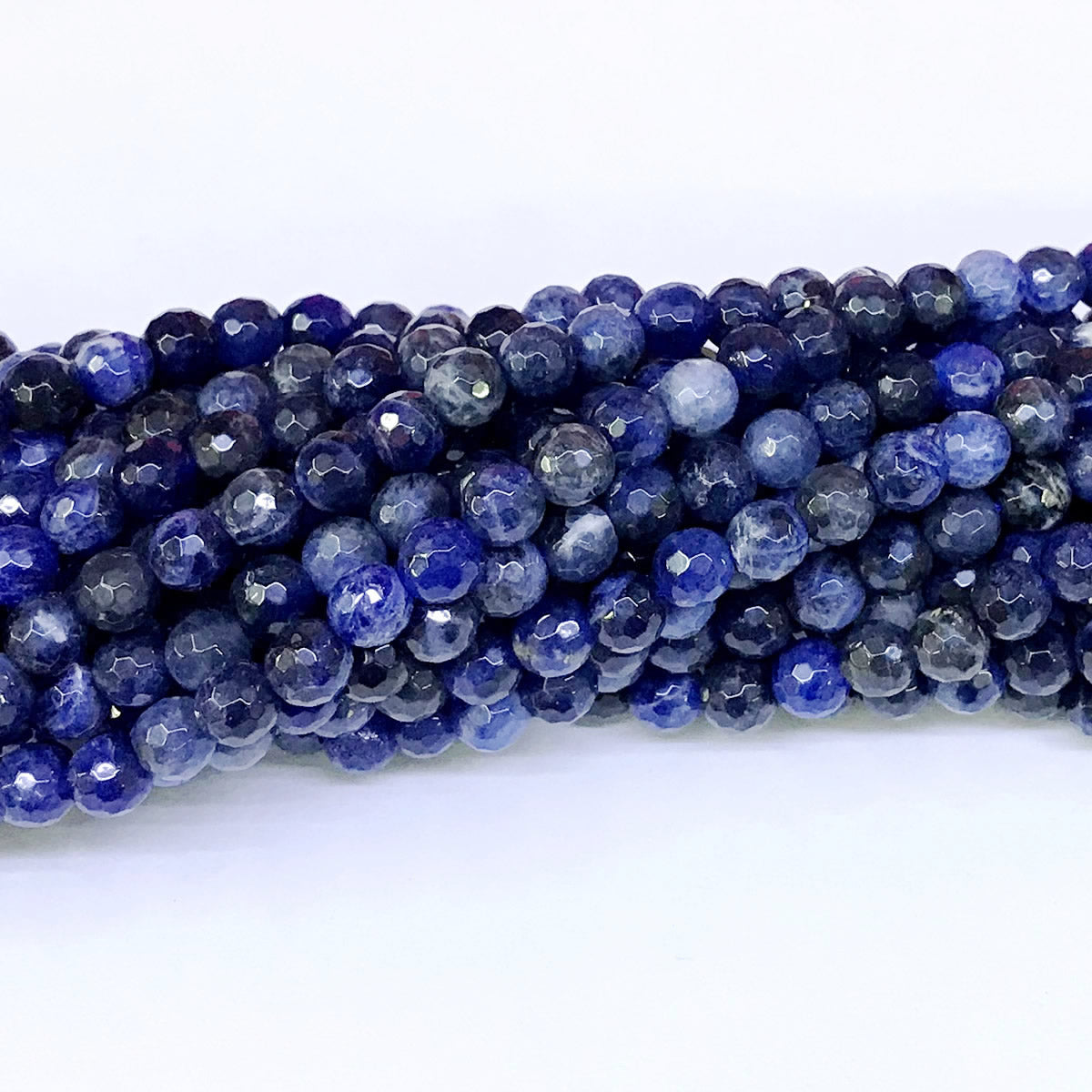 CSO02 Sodalite Gemstone Beads Faceted Round 6mm 15" Strand