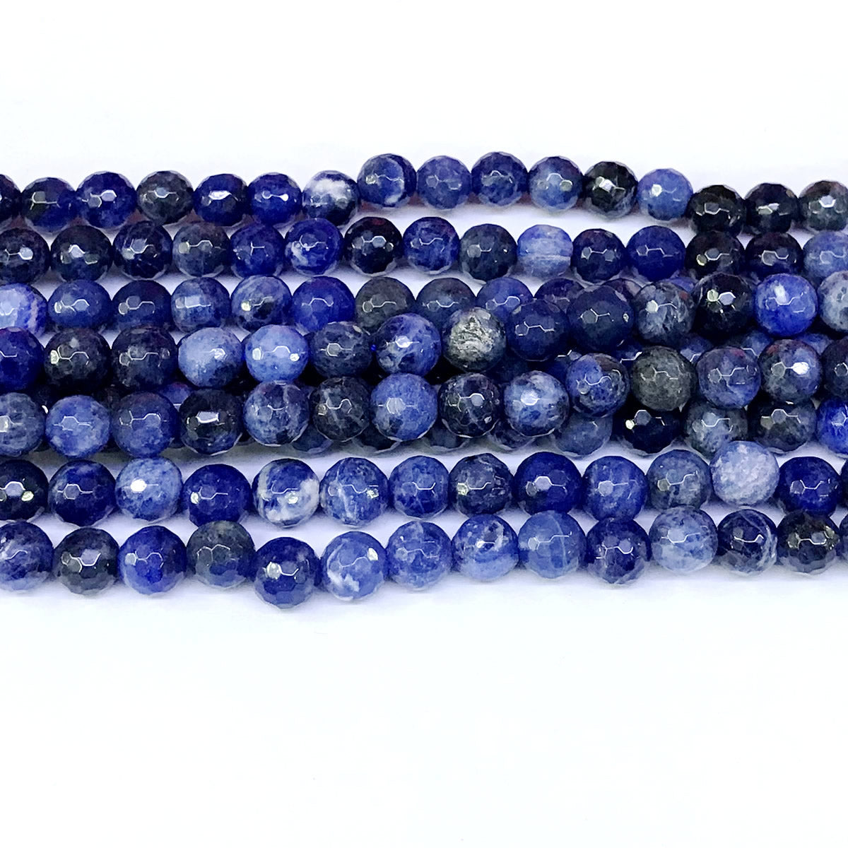 CSO03 Sodalite Gemstone Beads Faceted Round 8mm 15" Strand